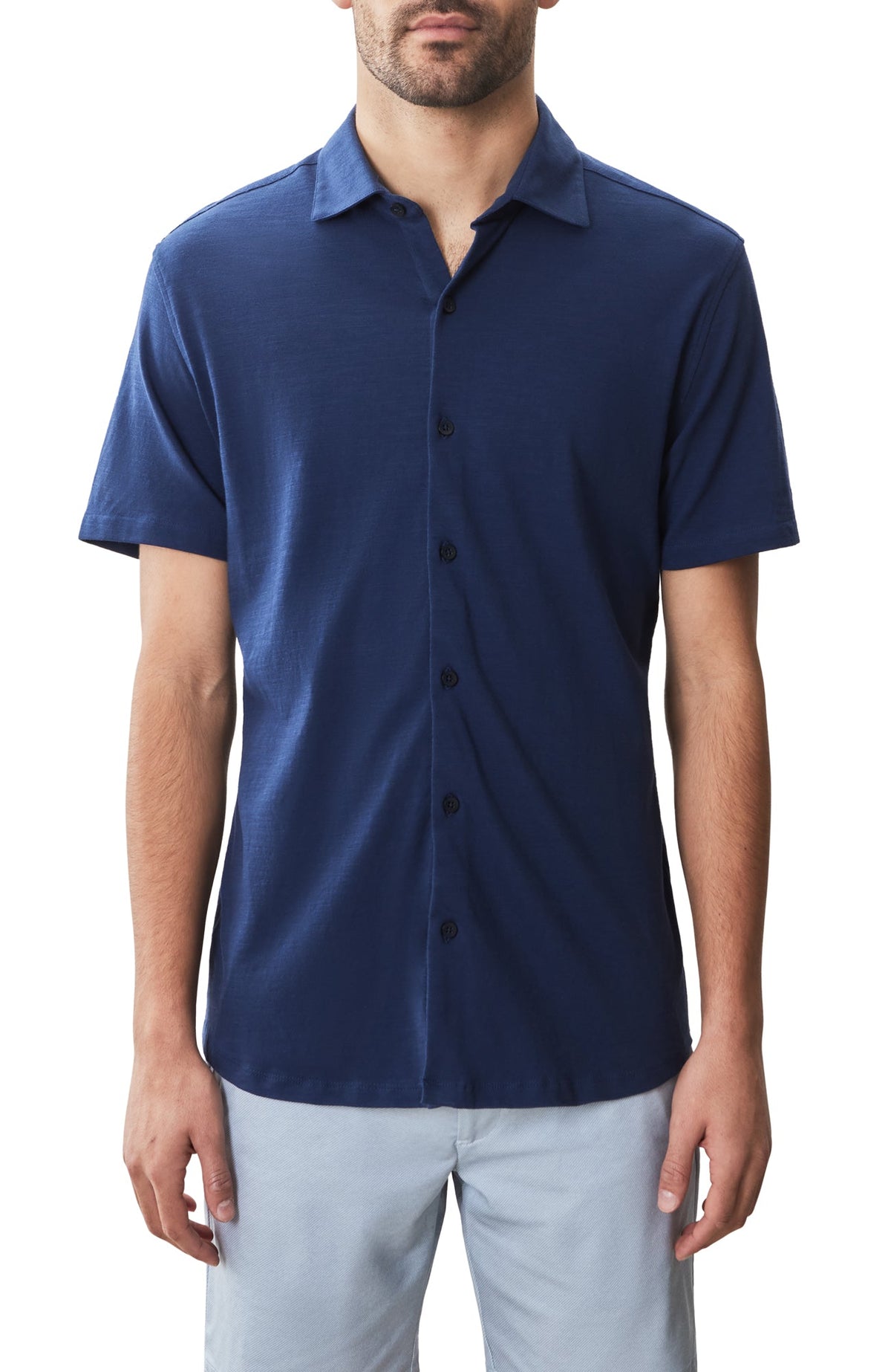 Chemise en tricot à manches courtes pour homme par Robert Barakett | RB51502 Kimberton Bleu Marine | Boutique Vvög, vêtements mode pour homme et femme