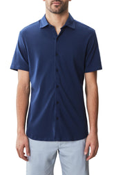 Chemise en tricot à manches courtes pour homme par Robert Barakett | RB51502 Kimberton Bleu Marine | Boutique Vvög, vêtements mode pour homme et femme