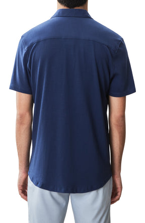 Chemise en tricot à manches courtes pour homme par Robert Barakett | RB51502 Kimberton Bleu Marine | Boutique Vvög, vêtements mode pour homme et femme