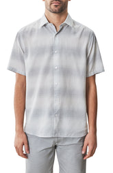 Chemise tissée à manches courtes pour homme par Robert Barakett | RB51517 Lasalle Gris Clair | Boutique Vvög, vêtements mode pour homme et femme