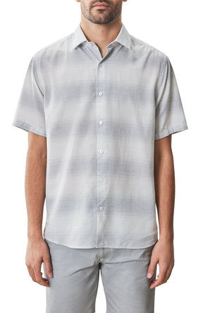 Chemise tissée à manches courtes pour homme par Robert Barakett | RB51517 Lasalle Gris Clair | Boutique Vvög, vêtements mode pour homme et femme