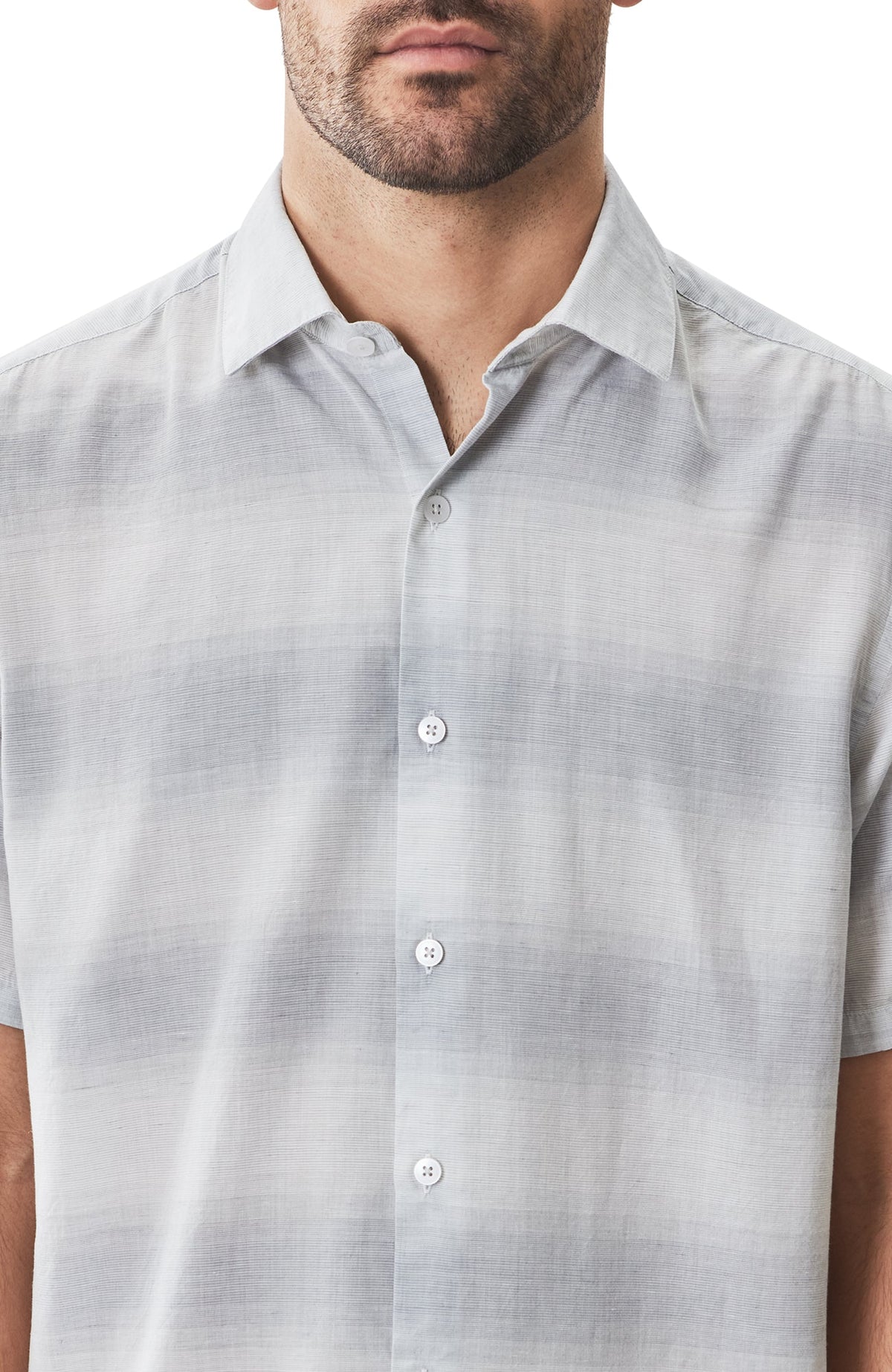 Chemise tissée à manches courtes pour homme par Robert Barakett | RB51517 Lasalle Gris Clair | Boutique Vvög, vêtements mode pour homme et femme