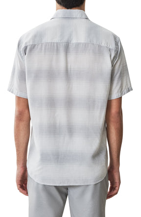 Chemise tissée à manches courtes pour homme par Robert Barakett | RB51517 Lasalle Gris Clair | Boutique Vvög, vêtements mode pour homme et femme
