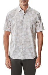 Chemise tissée à manches courtes pour homme par Robert Barakett | RB51519 Aspen Beige | Boutique Vvög, vêtements mode pour homme et femme