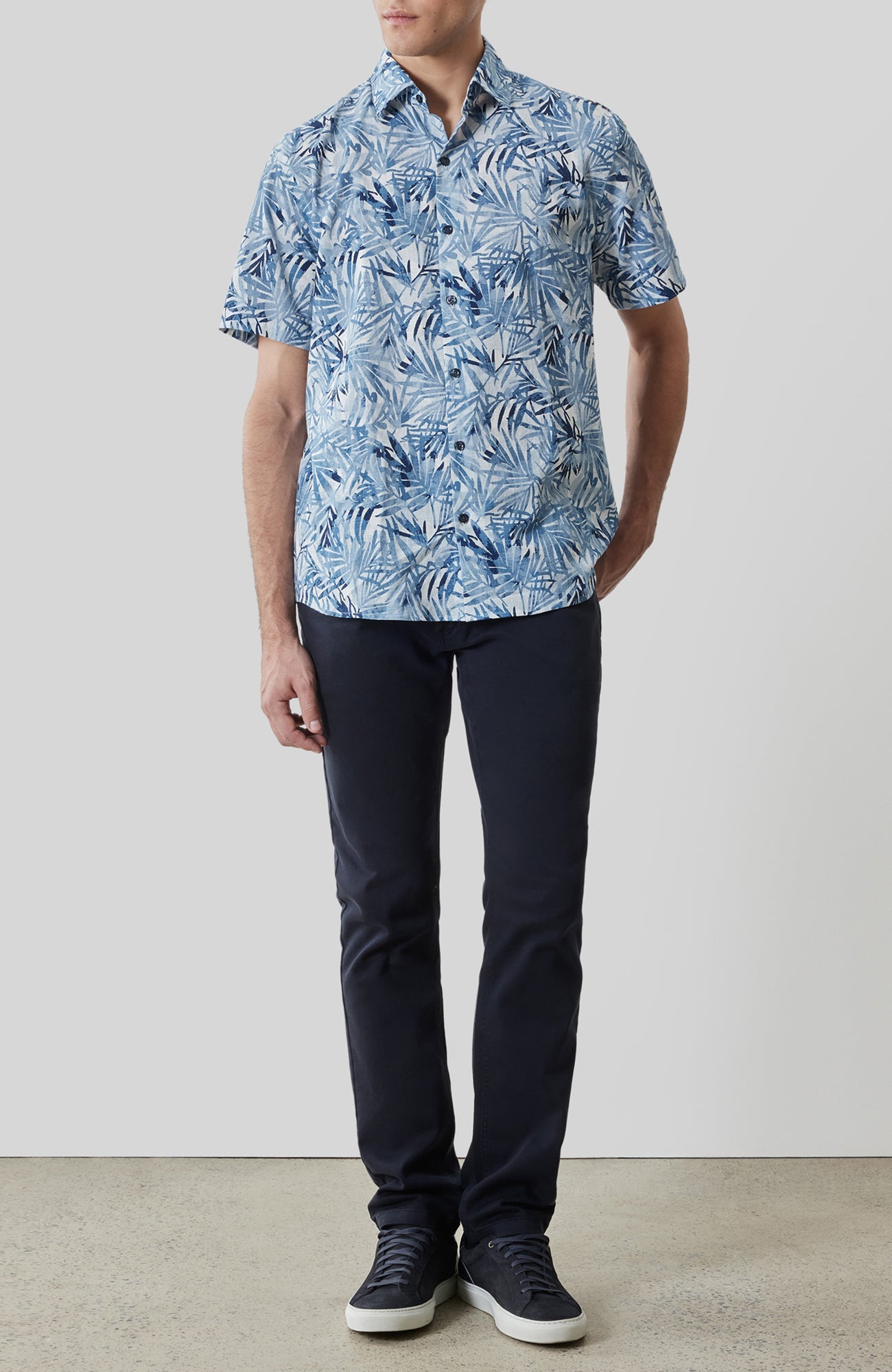 Chemise tissée pour homme par Robert Barakett | RB61243 Keneth Bleu Délavé | Boutique Vvög, vêtements mode pour homme et femme