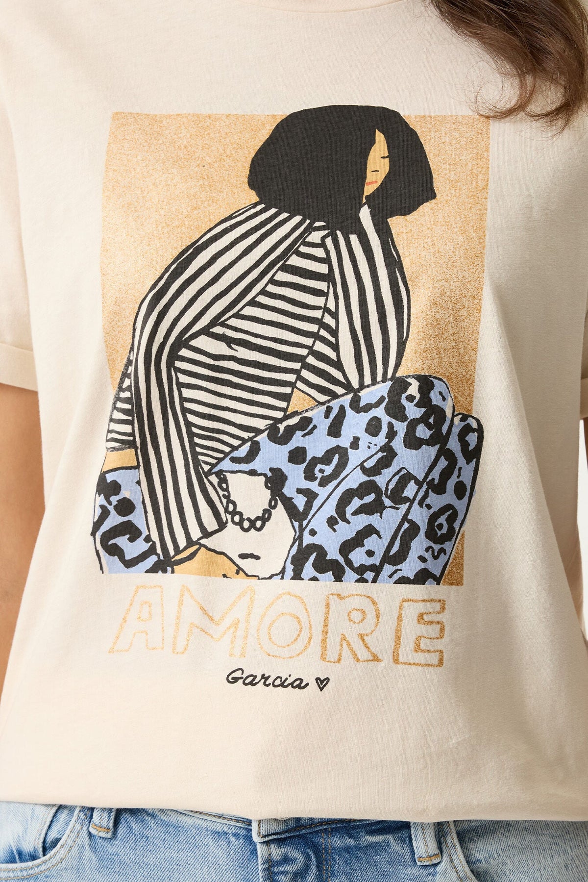 T-Shirt pour femme par Garcia | O260006 Blanc Écume | Boutique Vvög, vêtements mode pour homme et femme