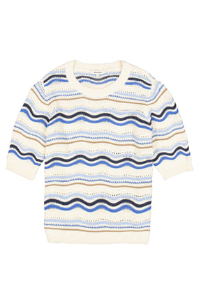 Tricot manches courtes pour femme par Garcia | O260044 Blanc Écume | Boutique Vvög, vêtements mode pour homme et femme