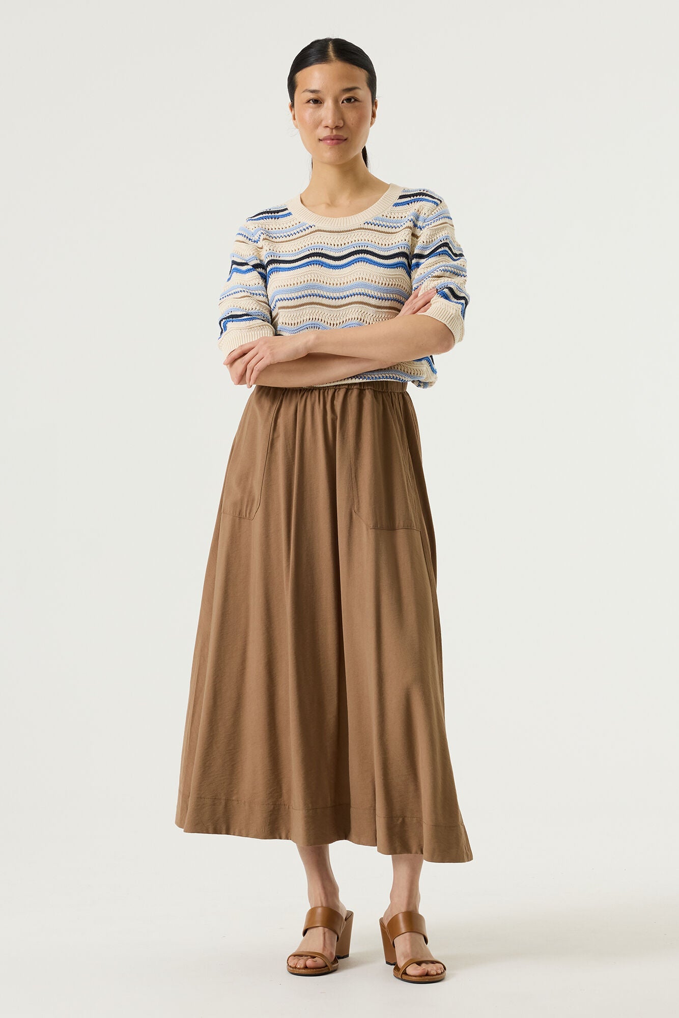 Tricot manches courtes pour femme par Garcia | O260044 Blanc Écume | Boutique Vvög, vêtements mode pour homme et femme