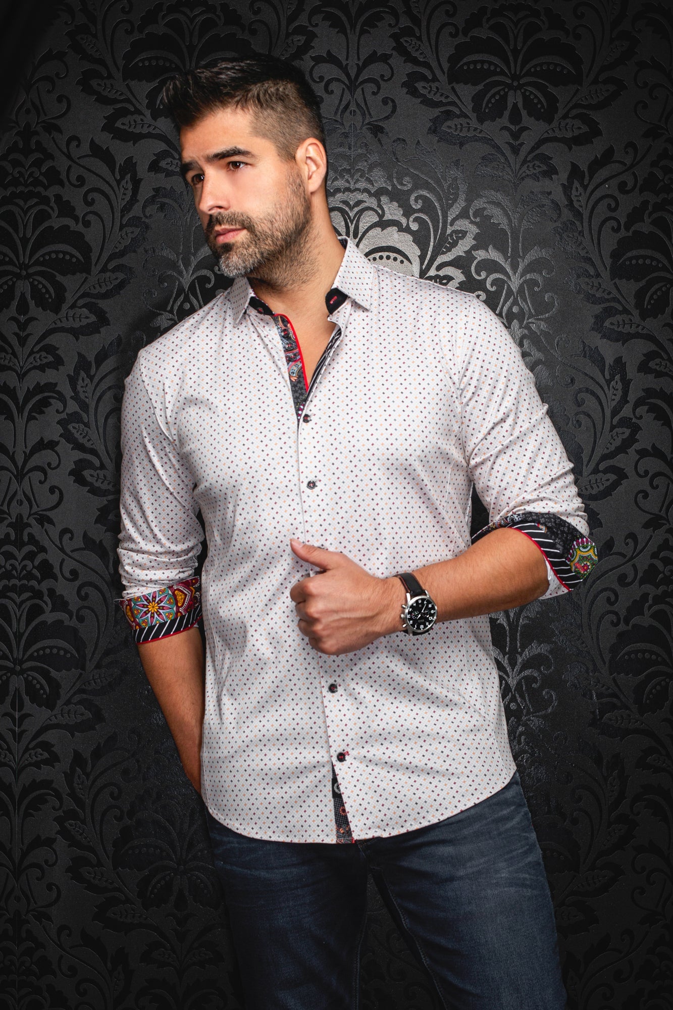 Chemise manches longues en Knit pour homme par Au Noir | OPTIMUS Pierre | Boutique Vvög, inventaire complet de la marque Au Noir