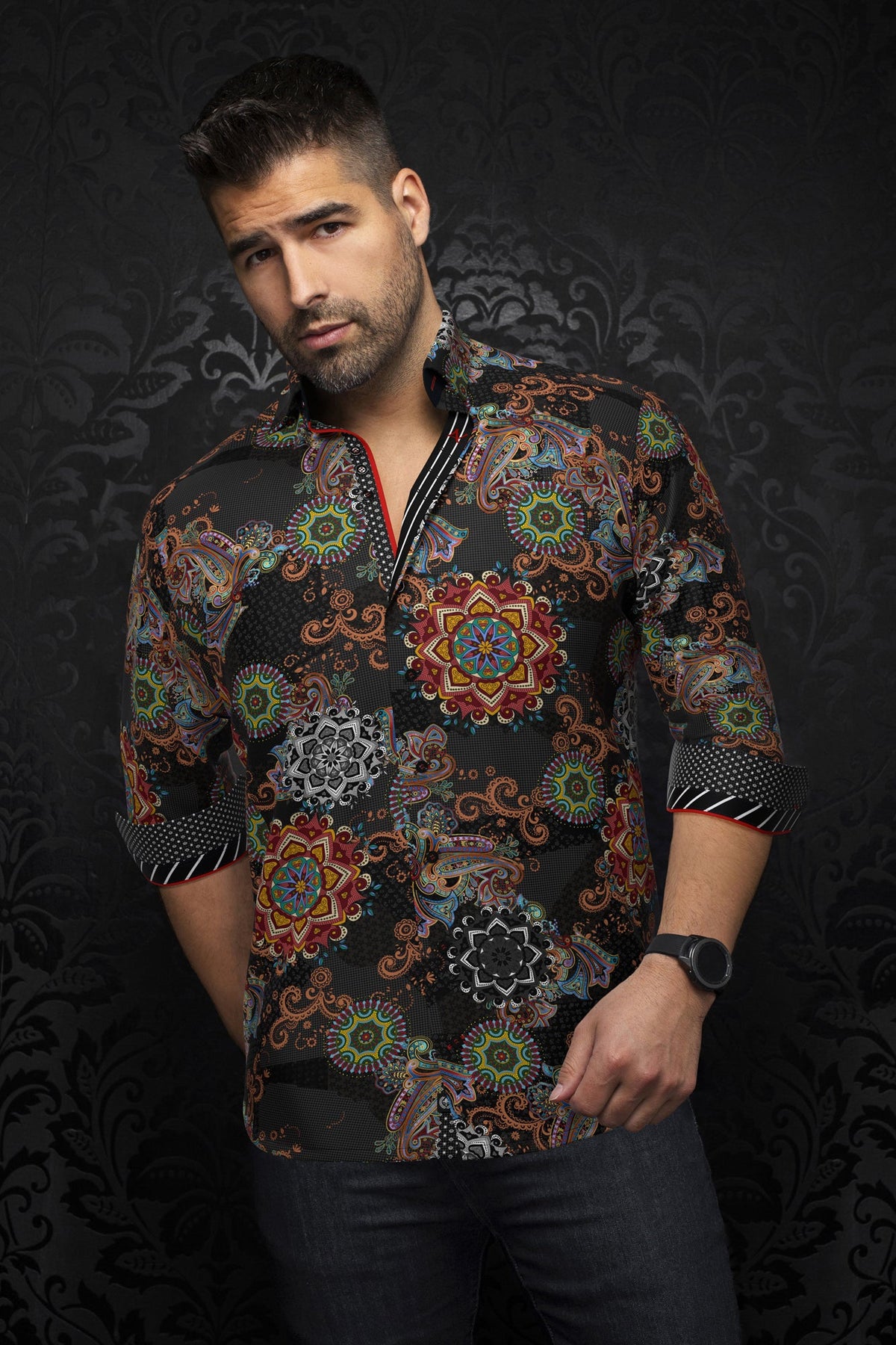 Chemise manches longues pour homme par Au Noir | OSBORNE Noir | Boutique Vvög, inventaire complet de la marque Au Noir