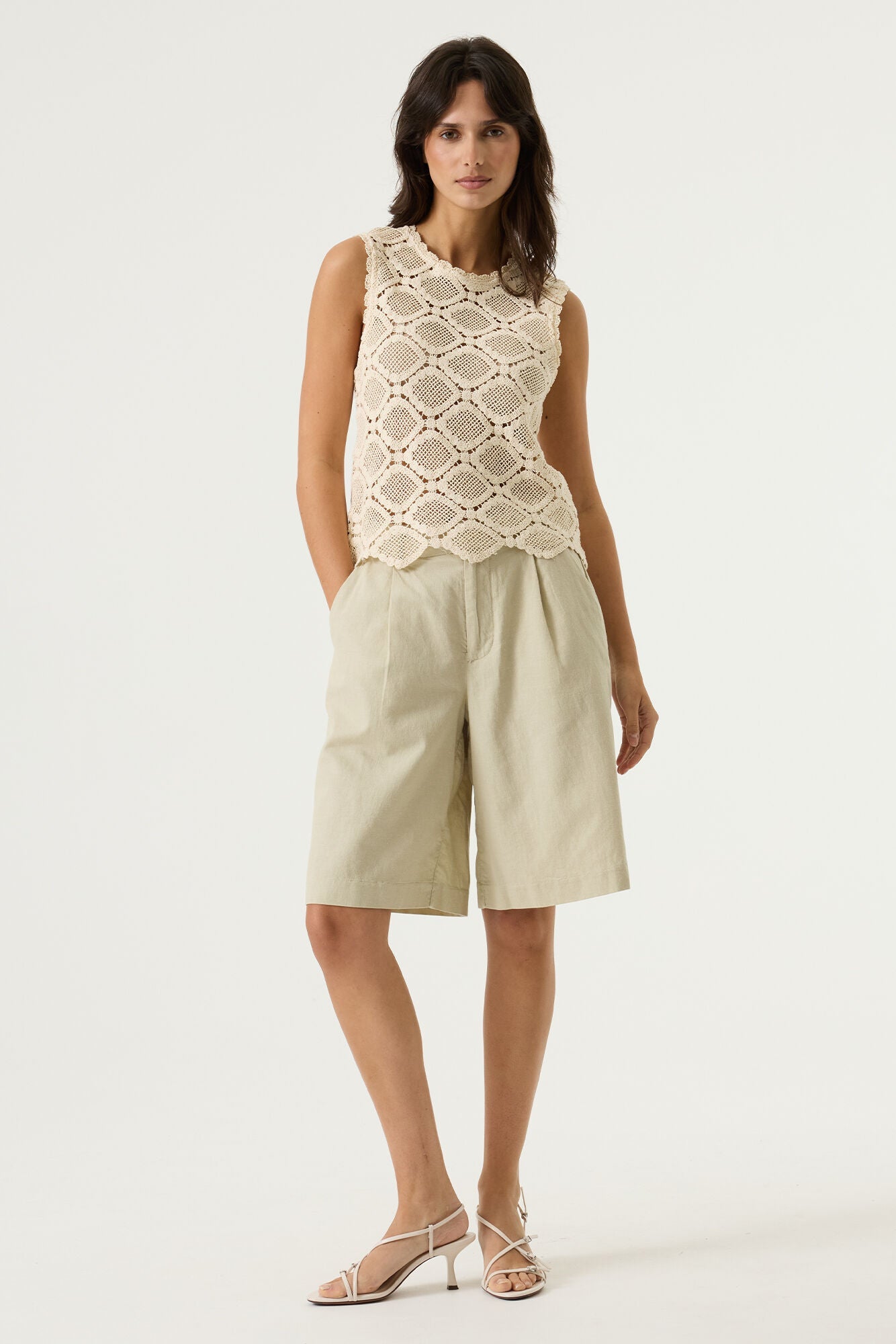 Camisole pour femme par Garcia | P260223 Blanc Écume | Boutique Vvög, vêtements mode pour homme et femme