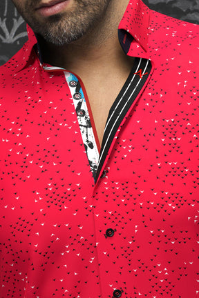 Chemise manches longues en Knit pour homme par Au Noir | PAJARO Rouge | Boutique Vvög, inventaire complet de la marque Au Noir