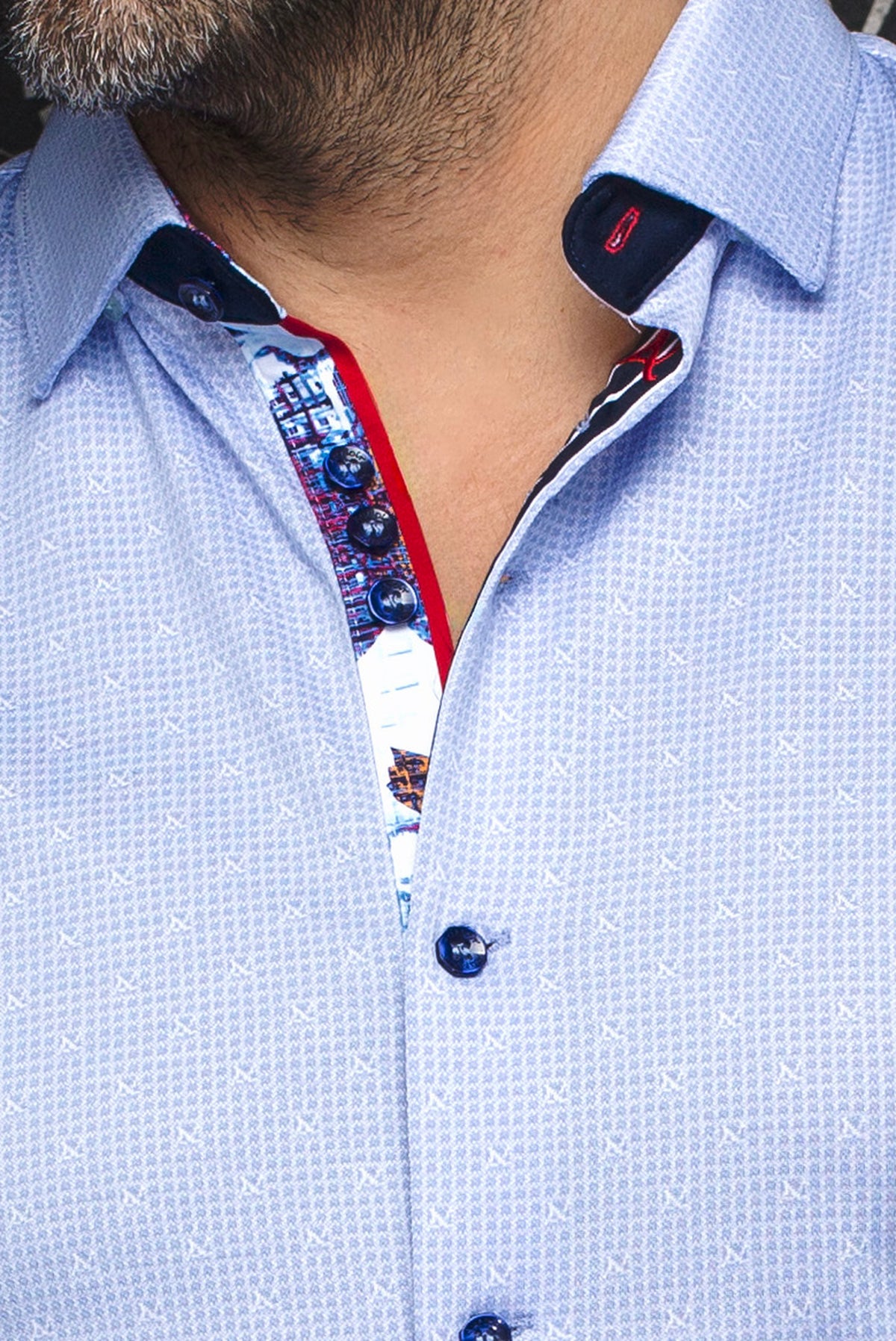 Chemise manches longues en Knit pour homme par Au Noir | PALMA Bleu Clair | Boutique Vvög, inventaire complet de la marque Au Noir