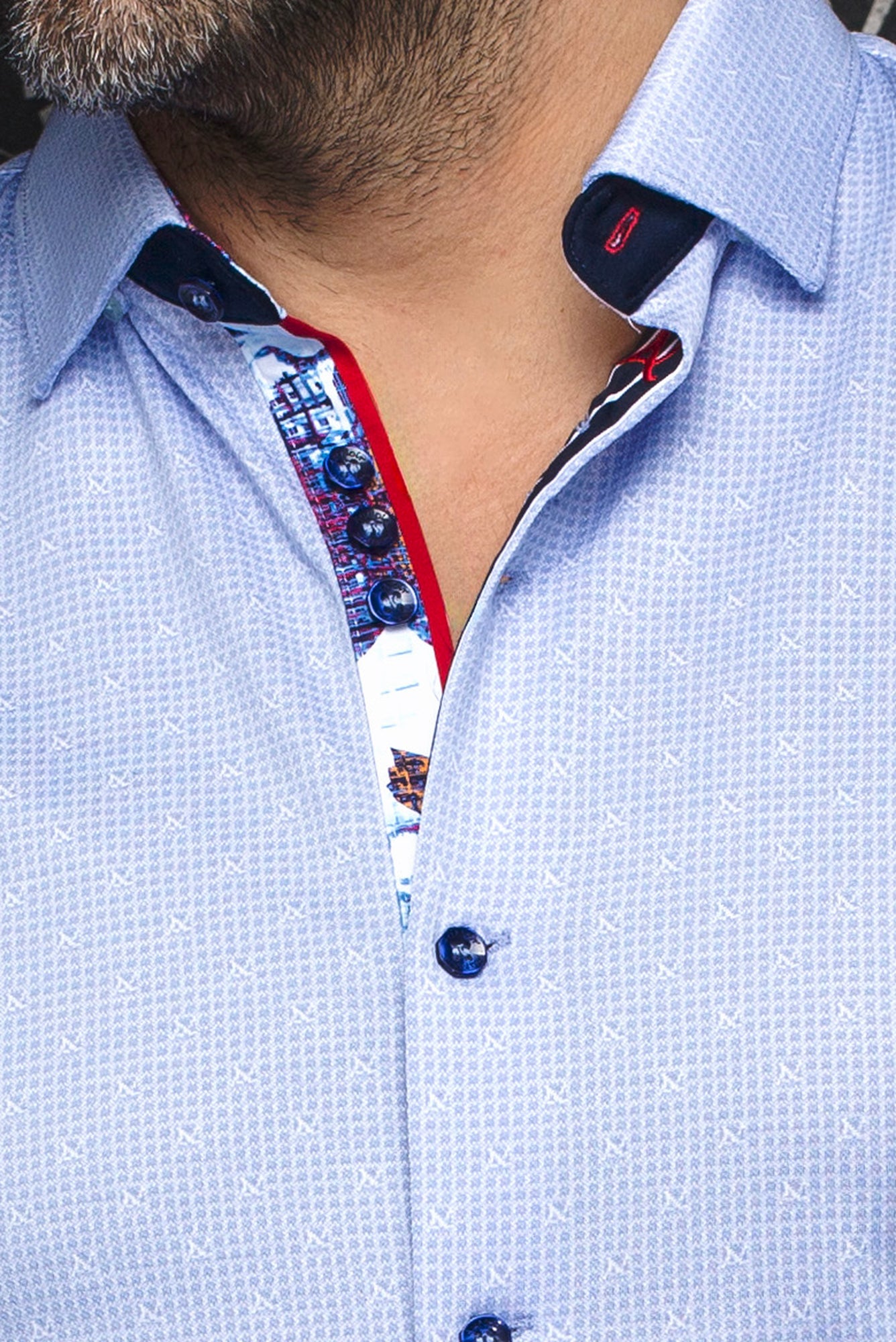 Chemise manches longues en Knit pour homme par Au Noir | PALMA Bleu Clair | Boutique Vvög, inventaire complet de la marque Au Noir