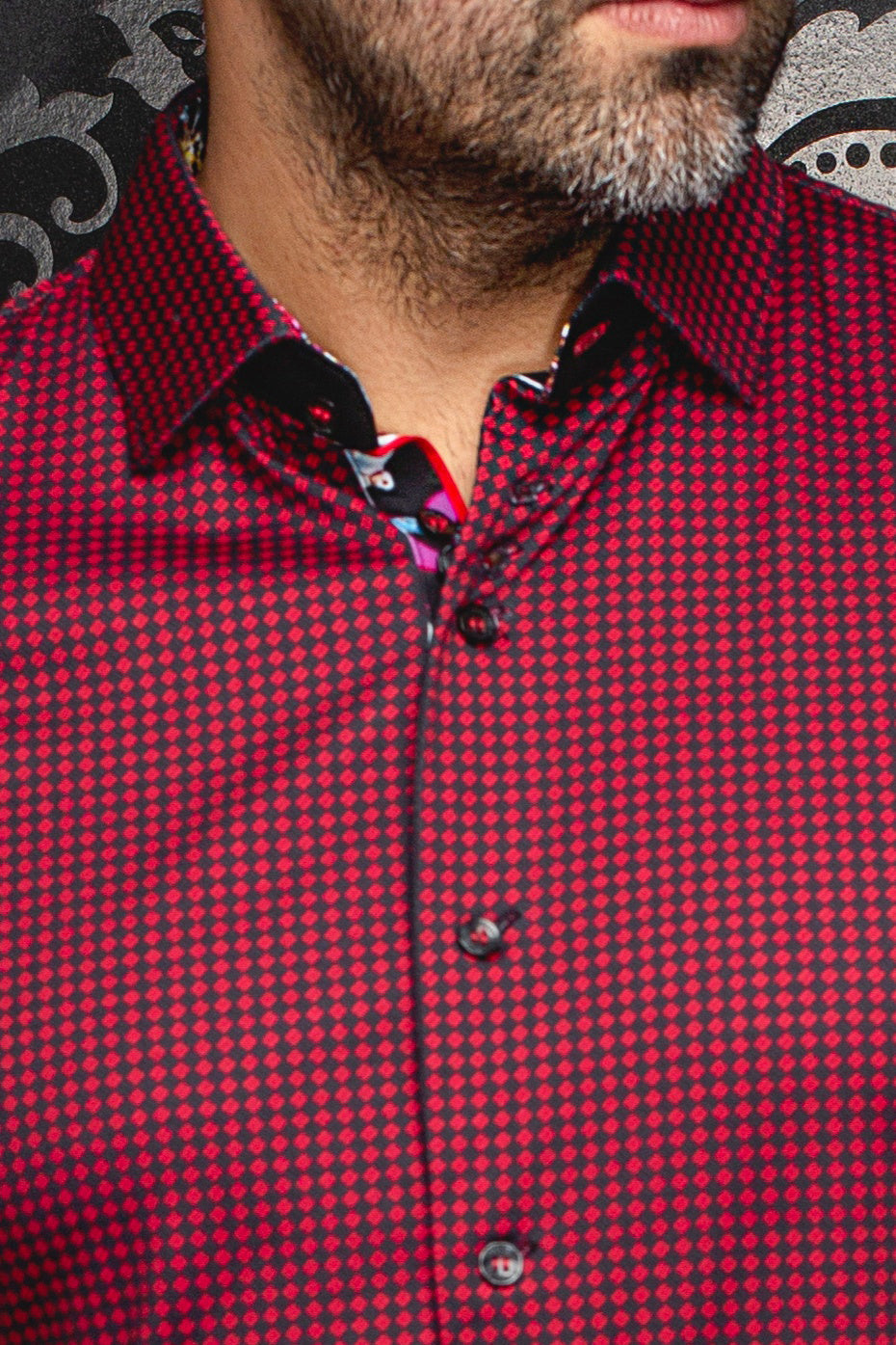Chemise manches longues en Knit pour homme par Au Noir | POLGAR Rouge | Boutique Vvög, inventaire complet de la marque Au Noir