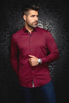 Chemise manches longues en Knit pour homme par Au Noir | POLGAR Rouge | Boutique Vvög, inventaire complet de la marque Au Noir