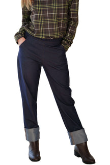 Rien ne se perd, tout se crée women's light blue-gray pants, front model view