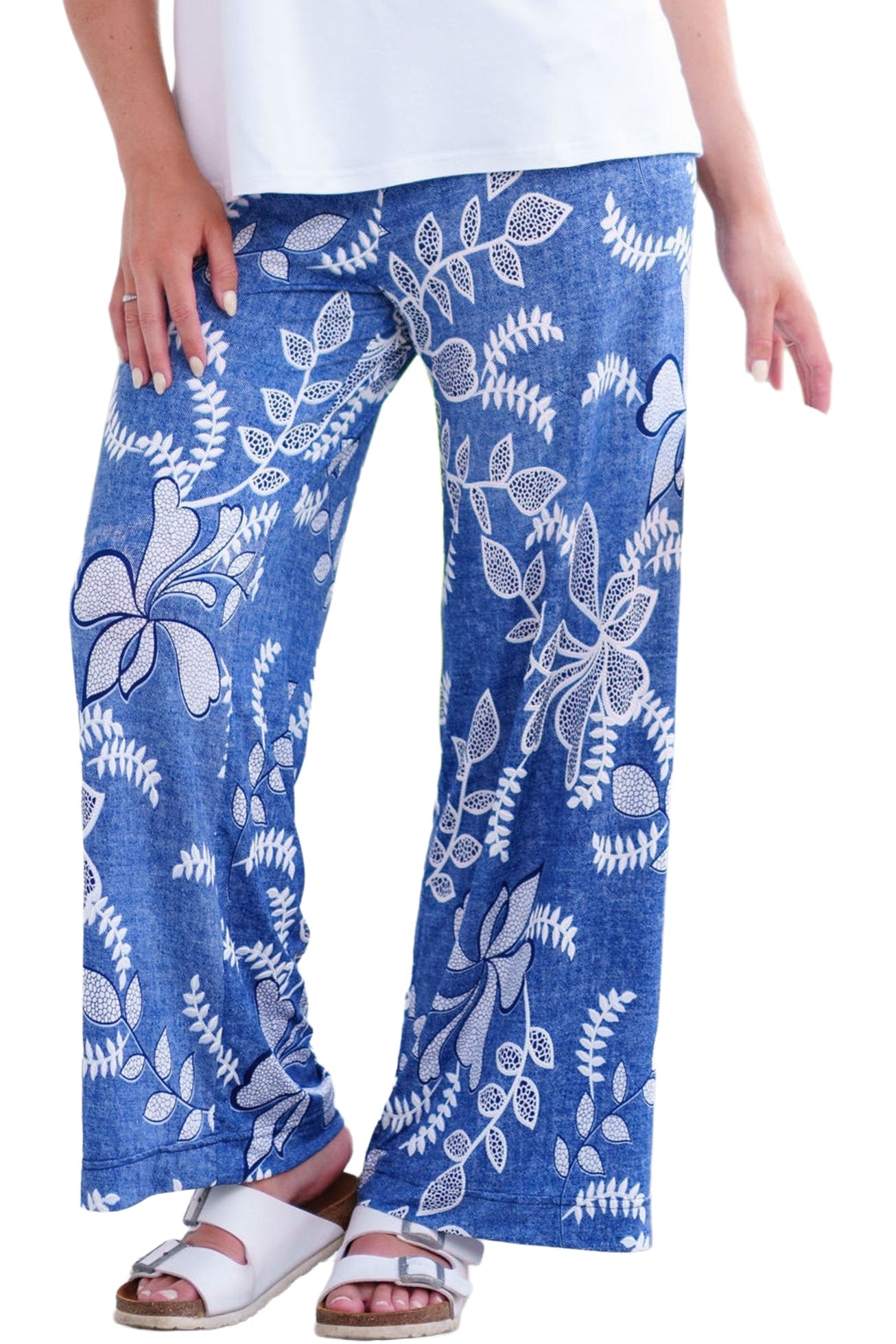 Palazo pour femme par Rien ne se perd, tout se crée | Coco Bleu Denim Et Blanc | Boutique Vvög, vêtements mode pour homme et femme