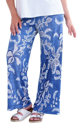 Palazo pour femme par Rien ne se perd, tout se crée | Coco Bleu Denim Et Blanc | Boutique Vvög, vêtements mode pour homme et femme