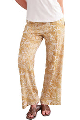 Palazo pour femme par Rien ne se perd, tout se crée | Mango Ocre Et Ivoire | Boutique Vvög, vêtements mode pour homme et femme