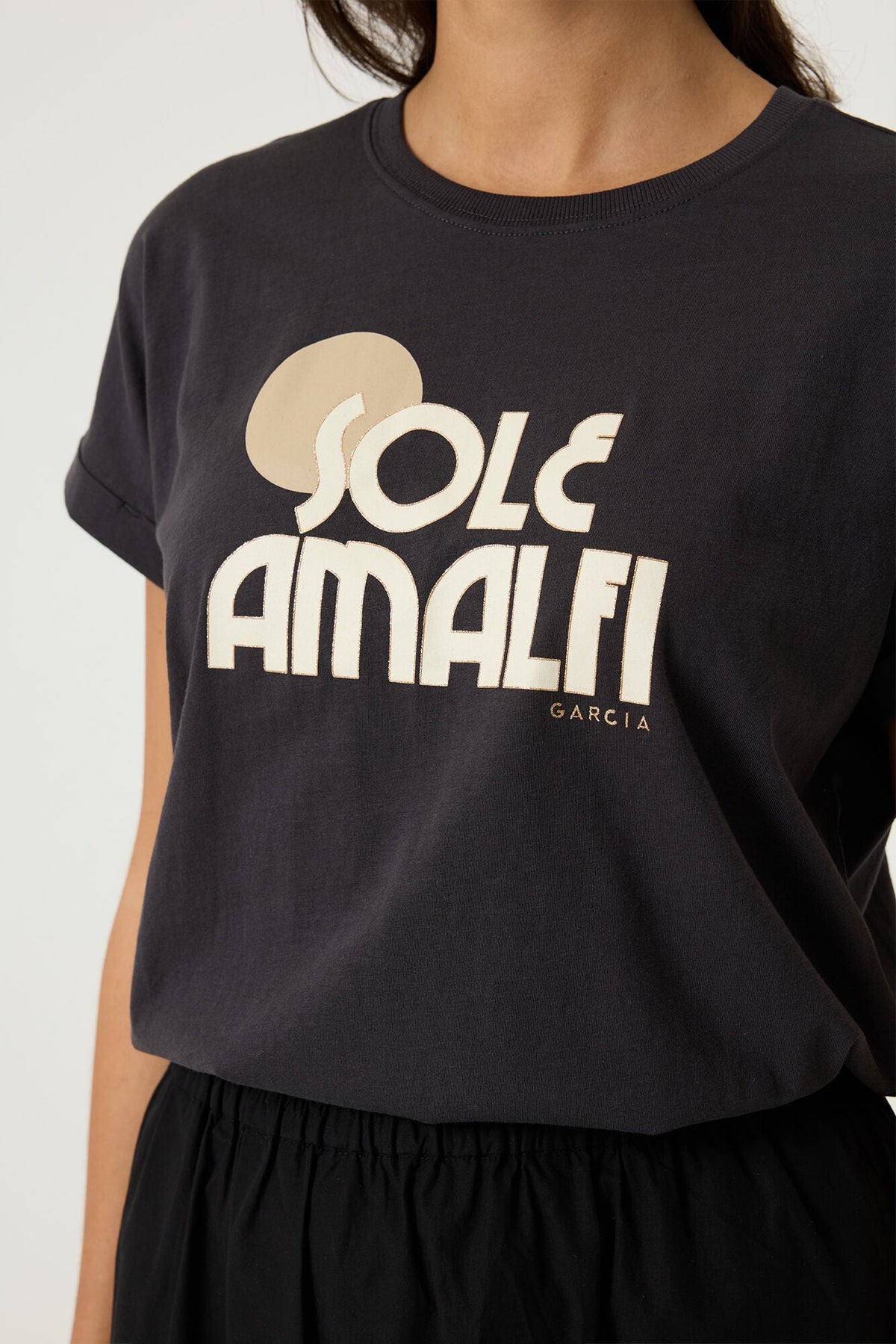 T-Shirt pour femme par Garcia | Q260001 Anthracite | Boutique Vvög, vêtements mode pour homme et femme