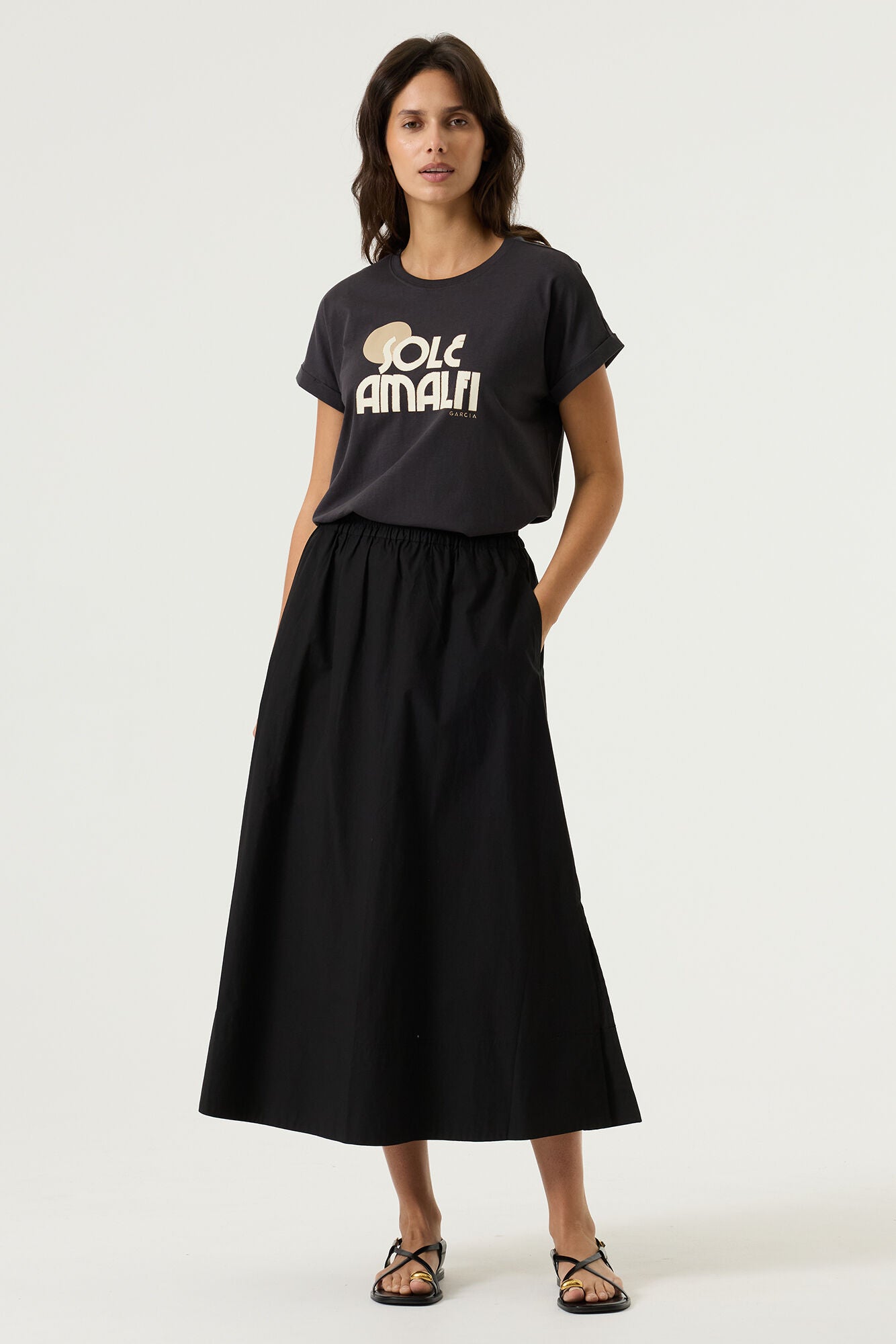 T-Shirt pour femme par Garcia | Q260001 Anthracite | Boutique Vvög, vêtements mode pour homme et femme