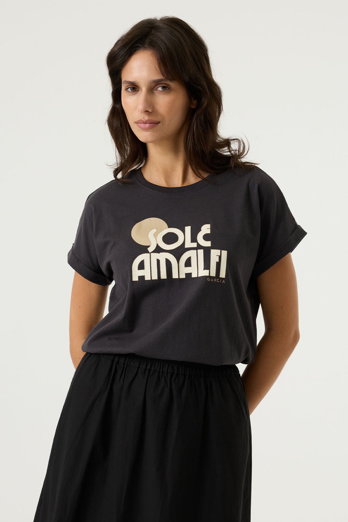 T-Shirt pour femme par Garcia | Q260001 Anthracite | Boutique Vvög, vêtements mode pour homme et femme
