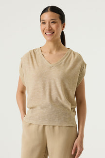 T-Shirt pour femme par Garcia | Q260011 Pierre beige | Boutique Vvög, vêtements mode pour homme et femme