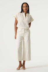 Pantalon pour femme par Garcia | Q260115 Écru | Boutique Vvög, vêtements mode pour homme et femme