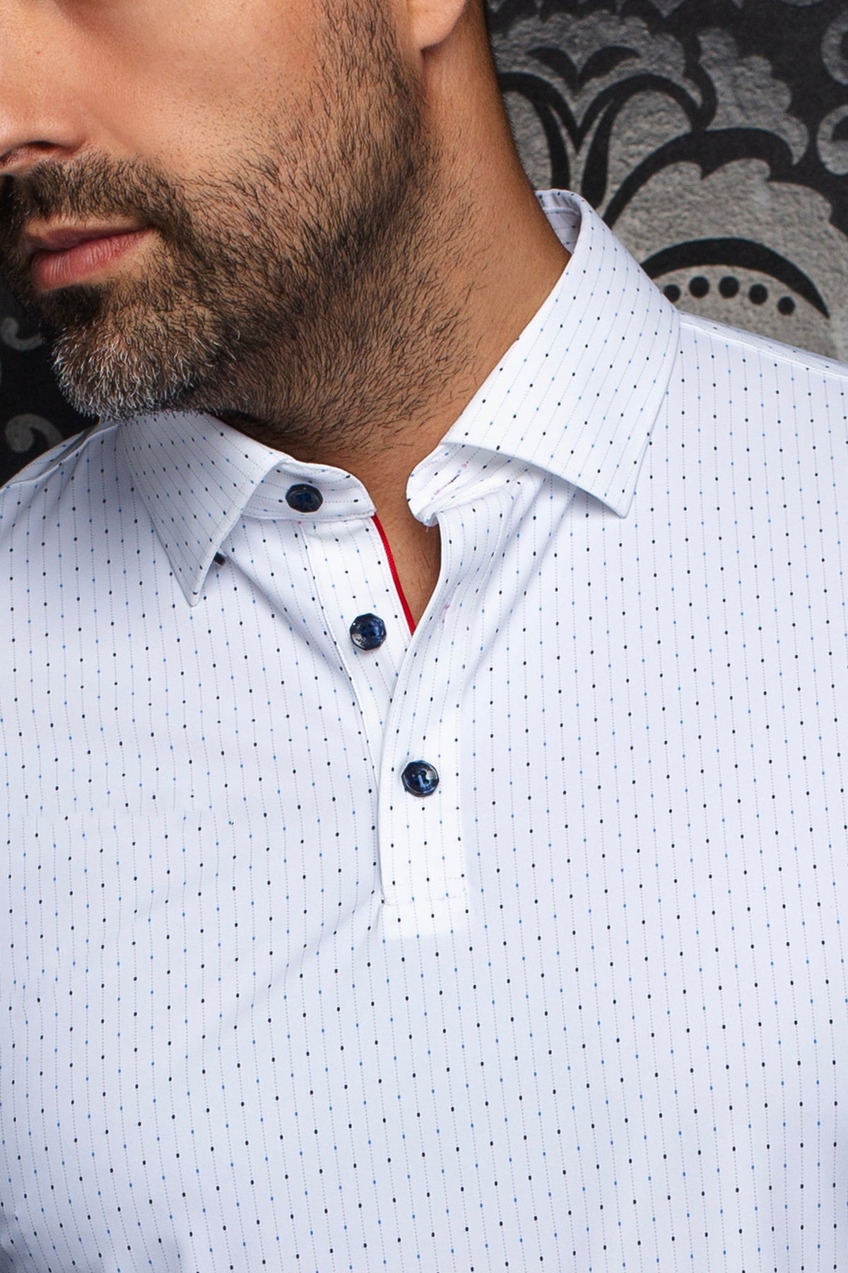 Polo en nylon pour homme par Au Noir | RAPHY (SS) NDL Blanc | Boutique Vvög, inventaire complet de la marque Au Noir