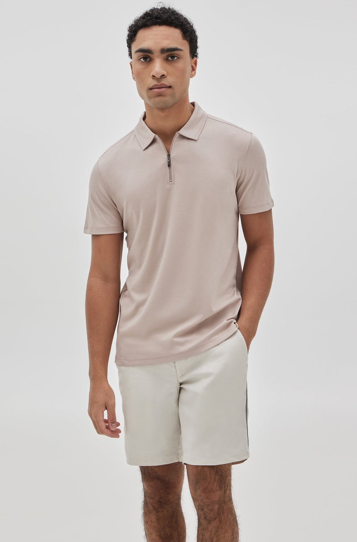 Polo avec fermeture éclair pour homme par Robert Barakett | Georgia RB01030 Corail Ombré | Boutique Vvög, vêtements mode pour homme & femmes