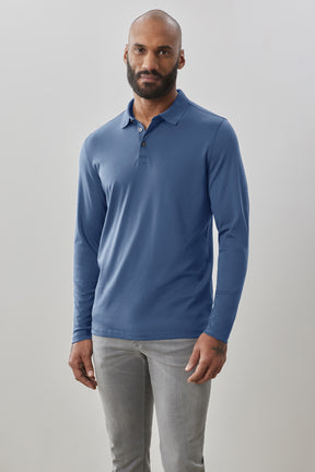 Polo honeycomb pour homme par Robert Barakett | Georgia RB01384 VTBLUE | Boutique Vvög, inventaire complet de la marque Au Noir