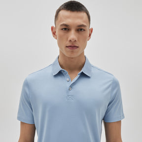 Polo manches courtes honeycomb pour homme par Robert Barakett | Georgia RB11016 Soft Chambray | Boutique Vvög, vêtements mode pour homme & femmes