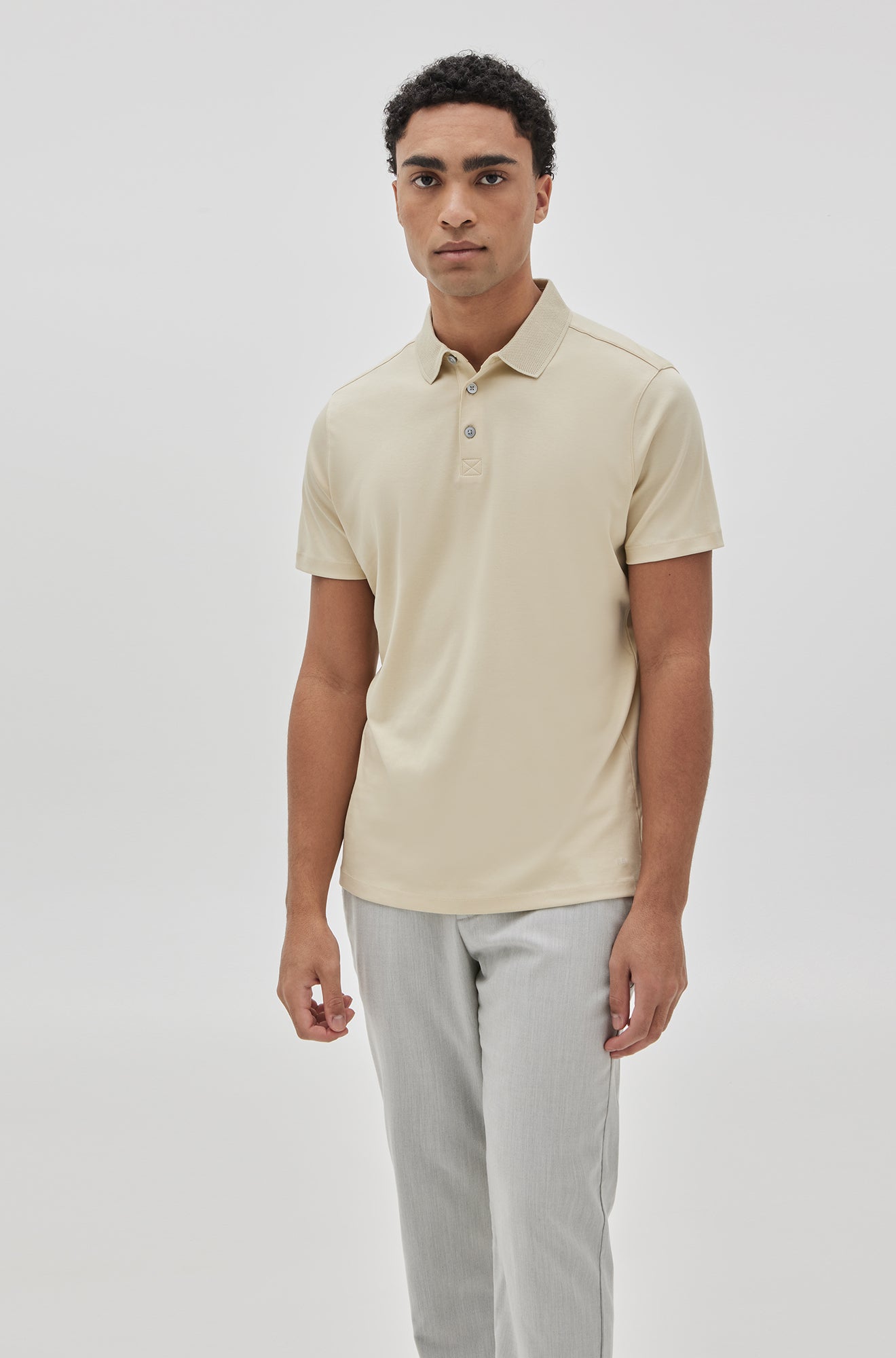 Polo manches courtes honeycomb pour homme par Robert Barakett | Georgia RB11016 Soft Yellow | Boutique Vvög, vêtements mode pour homme & femmes