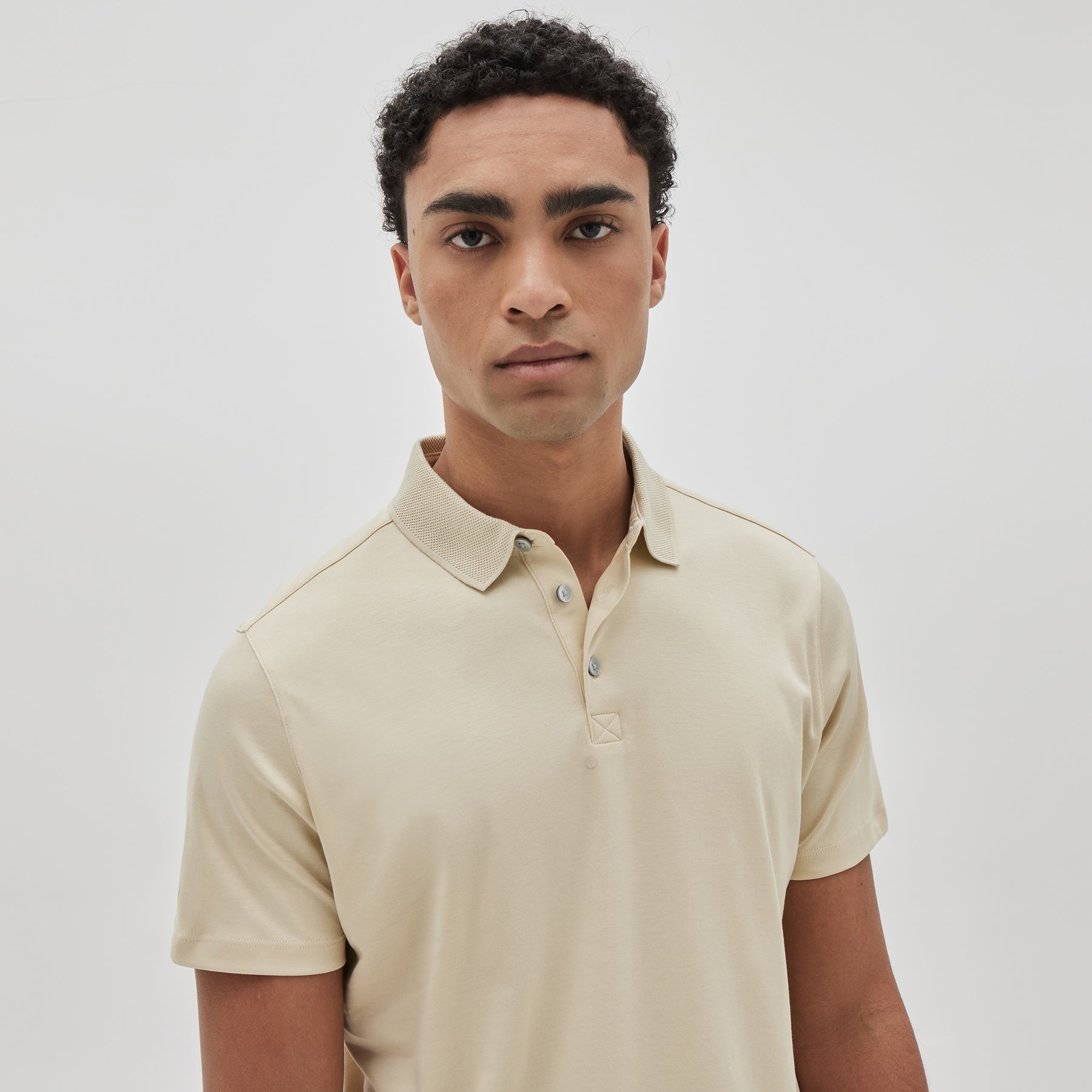 Polo manches courtes honeycomb pour homme par Robert Barakett | Georgia RB11016 Soft Yellow | Boutique Vvög, vêtements mode pour homme & femmes