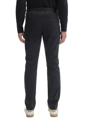 Robert Barakett men's dark charcoal five-pocket straight-leg pants with patch pockets, back view