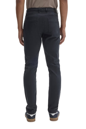 Robert Barakett men's washed black straight-leg jeans with belt loops, patch pockets, and tonal waistband label, back view