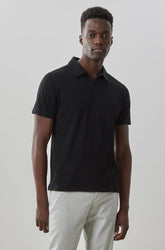 Polo à col ouvert pour homme par Robert Barakett | RB31074 Basil Road Noir | Boutique Vvög, vêtements mode pour homme et femme