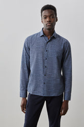Chemise tissée à manches longues pour homme par Robert Barakett | RB32145 Newpine Bleu | Boutique Vvög, vêtements mode pour homme et femme