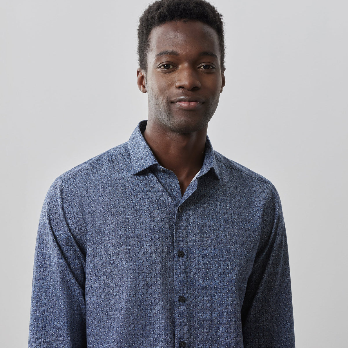 Chemise tissée à manches longues pour homme par Robert Barakett | RB32145 Newpine Bleu | Boutique Vvög, vêtements mode pour homme et femme