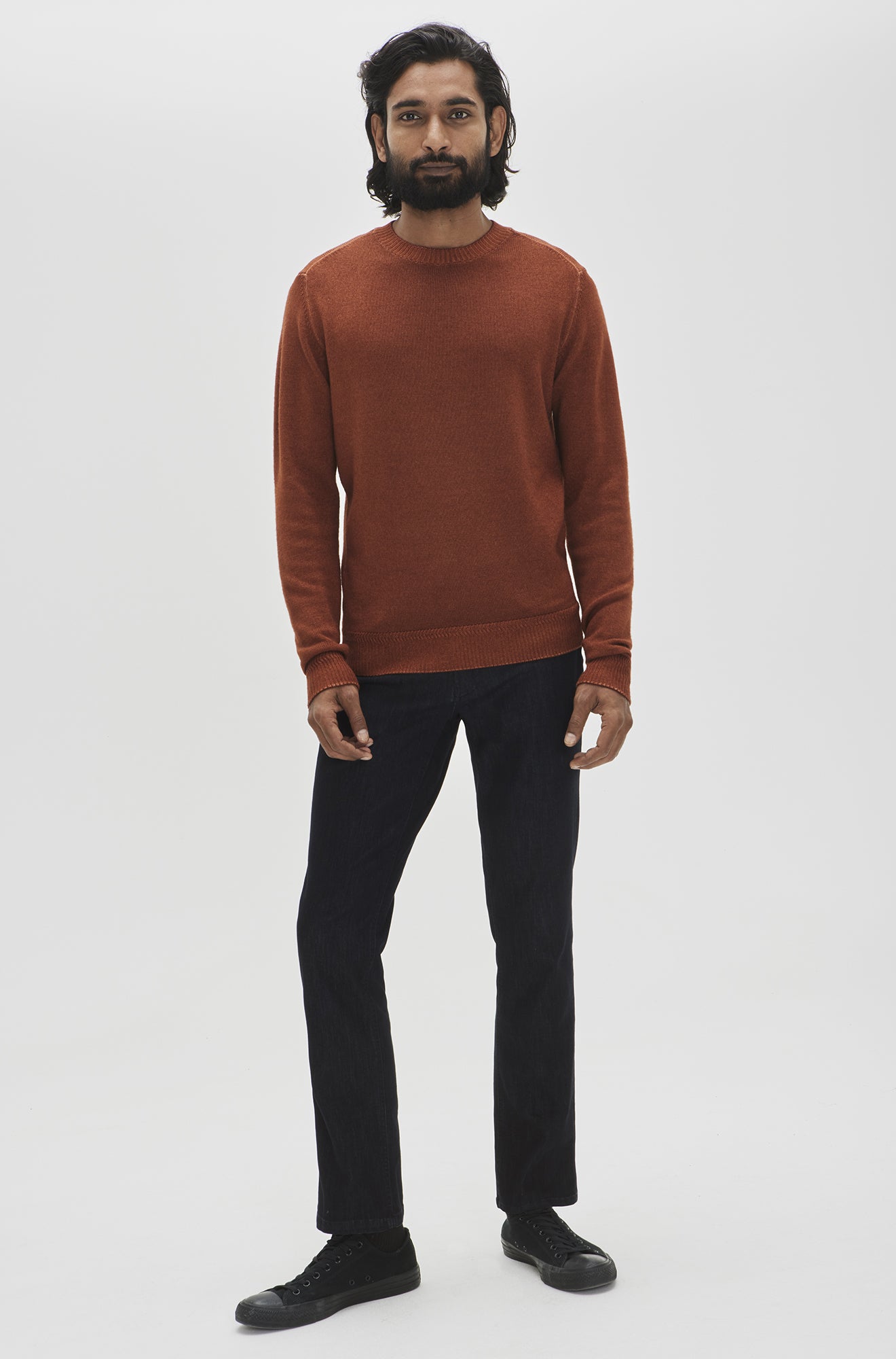 Chandail col rond pour homme par Robert Barakett | Bertona RB32345 Orange | Boutique Vvög, vêtements mode pour homme et femme