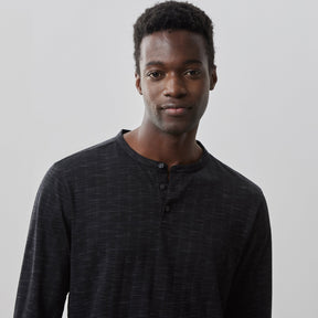 Chandail Henley pour homme par Robert Barakett | RB41063 Emerson Noir | Boutique Vvög, vêtements mode pour homme et femme
