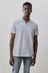 Polo à col ouvert à manches courtes pour homme par Robert Barakett | RB41102 Martel Gris | Boutique Vvög, vêtements mode pour homme et femme