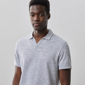 Polo à col ouvert à manches courtes pour homme par Robert Barakett | RB41102 Martel Gris | Boutique Vvög, vêtements mode pour homme et femme