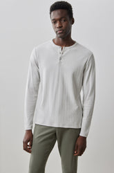 Henley à manches longues pour homme par Robert Barakett | RB41142 Warlock Gris | Boutique Vvög, vêtements mode pour homme et femme