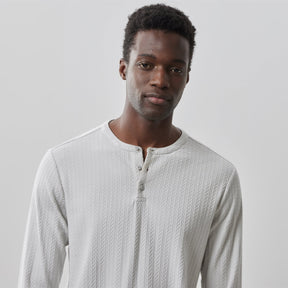 Henley à manches longues pour homme par Robert Barakett | RB41142 Warlock Gris | Boutique Vvög, vêtements mode pour homme et femme
