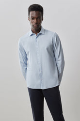 Chemise tissée à manches longues pour homme par Robert Barakett | RB41152 Colter Bleu Clair | Boutique Vvög, vêtements mode pour homme et femme