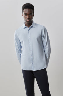 Chemise tissée à manches longues pour homme par Robert Barakett | RB41152 Colter Bleu Clair | Boutique Vvög, vêtements mode pour homme et femme