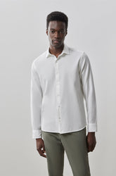 Chemise tissée à manches longues pour homme par Robert Barakett | RB41152 Colter Blanc | Boutique Vvög, vêtements mode pour homme et femme