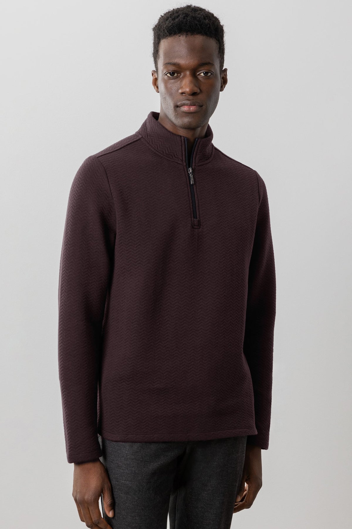 Chandail avec demi-zip pour homme par Robert Barakett | RB41464 Inman Rouge | Boutique Vvög, vêtements mode pour homme et femme